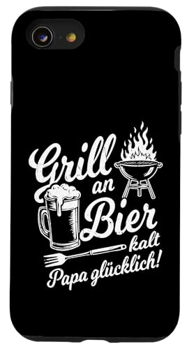 Grill An Bier Kalt Papa Glücklich Vatertag BBQ Grillen Hülle für iPhone SE (2020) / 7 / 8 von Grillen Vatertag Grillmeister BBQ Papa Geschenk
