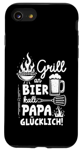 Grill An Bier Kalt Papa Glücklich Vatertag BBQ Grillen Hülle für iPhone SE (2020) / 7 / 8 von Grillen Vatertag Grillmeister BBQ Papa Geschenk