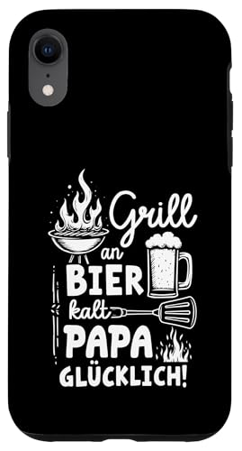 Grill An Bier Kalt Papa Glücklich Vatertag BBQ Grillen Hülle für iPhone XR von Grillen Vatertag Grillmeister BBQ Papa Geschenk