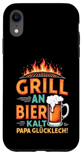 Grill An Bier Kalt Papa Glücklich Vatertag BBQ Grillen Hülle für iPhone XR von Grillen Vatertag Grillmeister BBQ Papa Geschenk