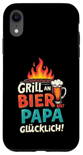 Grill An Bier Kalt Papa Glücklich Vatertag BBQ Grillen Hülle für iPhone XR von Grillen Vatertag Grillmeister BBQ Papa Geschenk