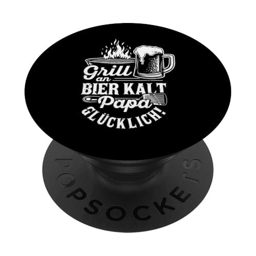 Grill An Bier Kalt Papa Glücklich Vatertag BBQ Grillen PopSockets Klebender PopGrip Grill An Bier Kalt Papa Glücklich Vatertag BBQ Grillen PopSockets Klebender PopGrip von Grillen Vatertag Grillmeister BBQ Papa Geschenk