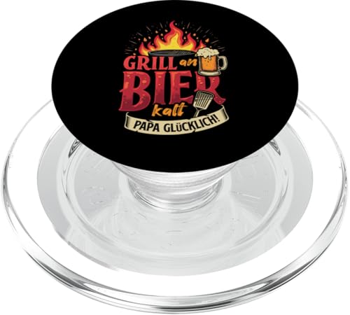 Grill An Bier Kalt Papa Glücklich Vatertag BBQ Grillen PopSockets PopGrip für MagSafe Grill An Bier Kalt Papa Glücklich Vatertag BBQ Grillen PopSockets PopGrip für MagSafe von Grillen Vatertag Grillmeister BBQ Papa Geschenk
