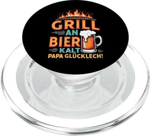 Grill An Bier Kalt Papa Glücklich Vatertag BBQ Grillen PopSockets PopGrip für MagSafe Grill An Bier Kalt Papa Glücklich Vatertag BBQ Grillen PopSockets PopGrip für MagSafe von Grillen Vatertag Grillmeister BBQ Papa Geschenk