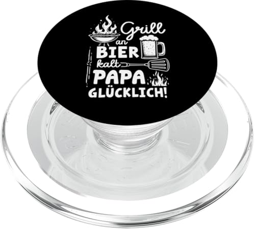 Grill An Bier Kalt Papa Glücklich Vatertag BBQ Grillen PopSockets PopGrip für MagSafe Grill An Bier Kalt Papa Glücklich Vatertag BBQ Grillen PopSockets PopGrip für MagSafe von Grillen Vatertag Grillmeister BBQ Papa Geschenk