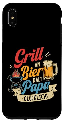 Grillen An Bier Kalt Papa Glücklich Vatertag BBQ Grillem Hülle für iPhone XS Max von Grillen Vatertag Grillmeister BBQ Papa Geschenk