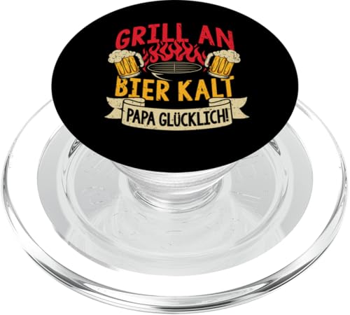 Grillen An Bier Kalt Papa Glücklich Vatertag BBQ Grillem PopSockets PopGrip für MagSafe Grillen An Bier Kalt Papa Glücklich Vatertag BBQ Grillem PopSockets PopGrip für MagSafe von Grillen Vatertag Grillmeister BBQ Papa Geschenk