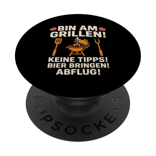 Bin am Grillen Keine Tipps Bier Bringen PopSockets Klebender PopGrip Bin am Grillen Keine Tipps Bier Bringen PopSockets Klebender PopGrip von Grillmeister BBQ Humor Design