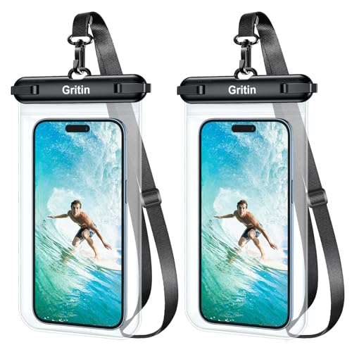 Gritin wasserdichte Handyhülle, IPX8 Unterwasser Handytasche Hülle mit Sicherheitsschleife,Waterproof Phone Case für iPhone 16 Pro Max/15/SE, Galaxy, Mate, Smartphone bis zu 7,2 Zoll - 2 Stück Gritin wasserdichte Handyhülle, IPX8 Unterwasser Handytasche Hülle mit Sicherheitsschleife,Waterproof Phone Case für iPhone 16 Pro Max/15/SE, Galaxy, Mate, Smartphone bis zu 7,2 Zoll - 2 Stück von Gritin