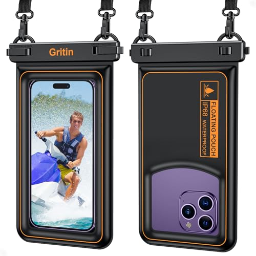 Gritin wasserdichte Handyhülle, IP68 Wasserdicht Handytasche Hülle mit Schwammluftpolster, Design für Treibung auf dem Wasser, Waterproof Phone Case für bis zu 7.2" Smartphone wie iPhone, Galaxy usw. Gritin wasserdichte Handyhülle, IP68 Wasserdicht Handytasche Hülle mit Schwammluftpolster, Design für Treibung auf dem Wasser, Waterproof Phone Case für bis zu 7.2" Smartphone wie iPhone, Galaxy usw. von Gritin