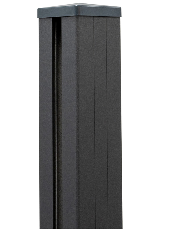 GroJa Alu-Steckzaunpfosten zum Einbentonieren, Anthrazit DB703, 2.400 mm von GroJa