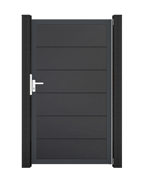 GroJa BasicLine PVC Tor Universal einflügelig, Grey Ash Cut von GroJa