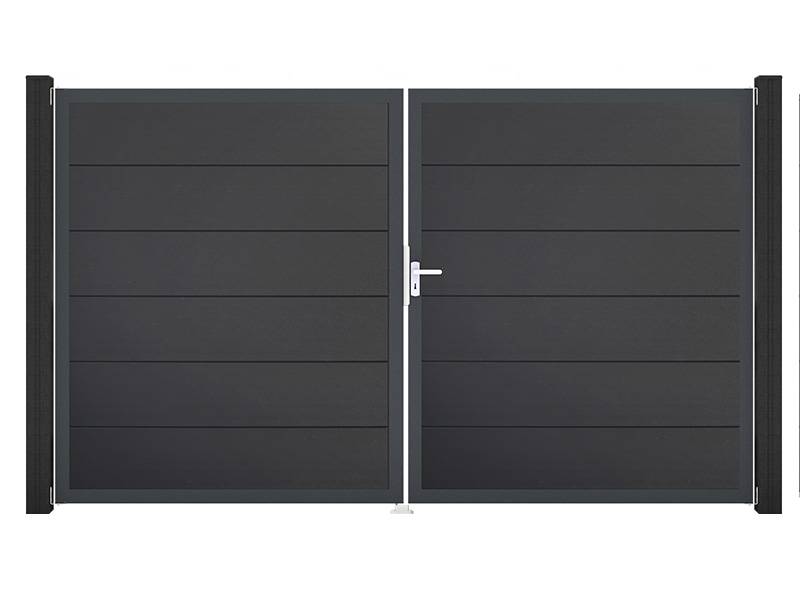 GroJa BasicLine PVC Tor zweiflügelig, DIN links, Anthrazit von GroJa
