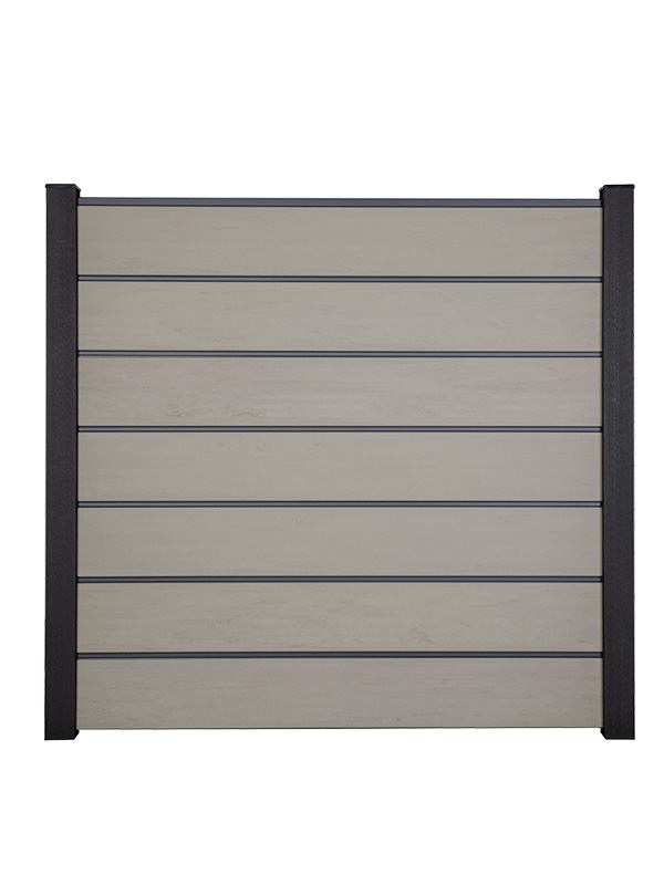 GroJaSolid Grande Premium Steckzaun Komplettset mit WPC-Pfosten, Bi-Color Sand, 3,86 m von GroJa