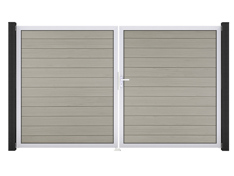 GroJaSolid Steckzaun Tor zweiflügelig WPC / BPC, DIN rechts, Bi-Color Sand GroJaSolid Steckzaun Tor zweiflügelig WPC / BPC, DIN rechts, Bi-Color Sand von GroJa