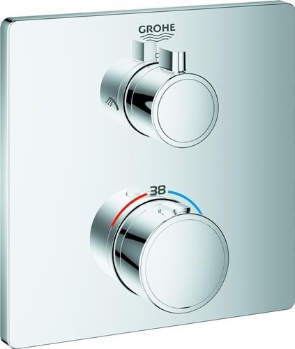 Grohe Thermostat-Brausebatterie GROHTHERM eckig m 2-Wege-Umstellung chr 24079000 von Grohe Deutschland Vertriebs