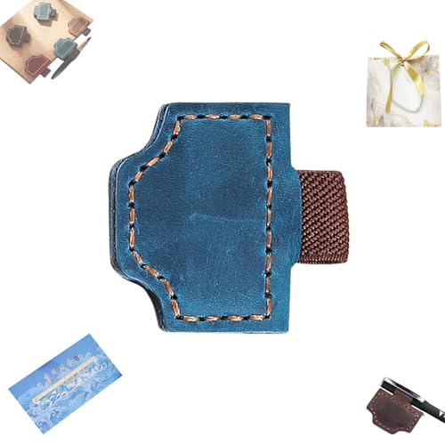 Bygone Mark Bookmark With Pen Holder,2025 New Retro Creativemagnetic Leather Bookmarks For Travelers Notebook Journal Covers (Blue) von Grolomo