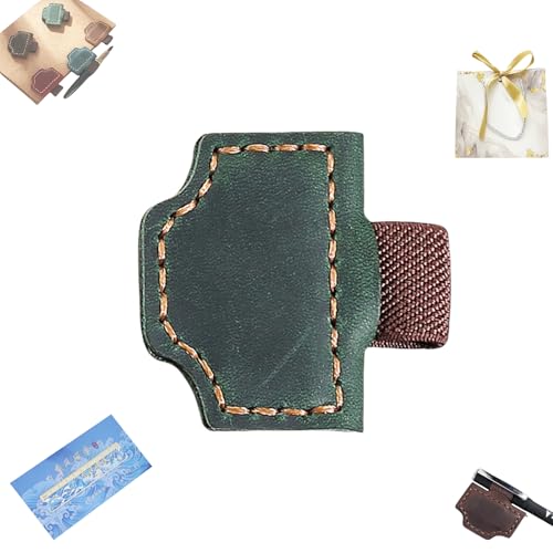 Bygone Mark Bookmark With Pen Holder,2025 New Retro Creativemagnetic Leather Bookmarks For Travelers Notebook Journal Covers (Green) von Grolomo