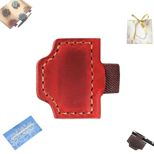 Bygone Mark Bookmark With Pen Holder,2025 New Retro Creativemagnetic Leather Bookmarks For Travelers Notebook Journal Covers (Red) von Grolomo