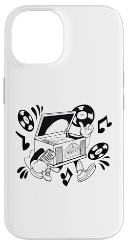 Retro Plattenspieler Cartoon Vibe Hülle für iPhone 14 Retro Plattenspieler Cartoon Vibe Hülle für iPhone 14 von Groove Line Illustration Co