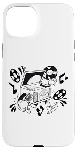 Retro Plattenspieler Cartoon Vibe Hülle für iPhone 15 Plus Retro Plattenspieler Cartoon Vibe Hülle für iPhone 15 Plus von Groove Line Illustration Co
