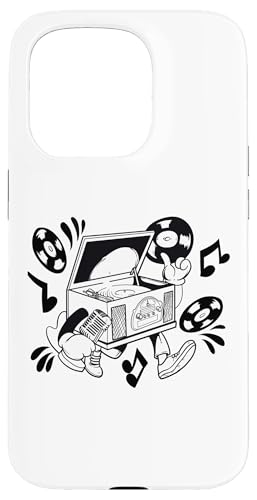 Retro Plattenspieler Cartoon Vibe Hülle für iPhone 15 Pro Retro Plattenspieler Cartoon Vibe Hülle für iPhone 15 Pro von Groove Line Illustration Co