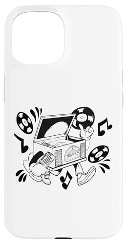 Retro Plattenspieler Cartoon Vibe Hülle für iPhone 15 Retro Plattenspieler Cartoon Vibe Hülle für iPhone 15 von Groove Line Illustration Co