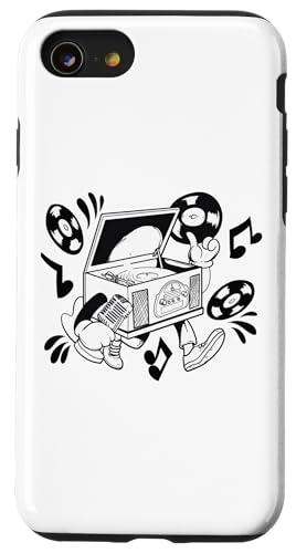 Retro Plattenspieler Cartoon Vibe Hülle für iPhone SE (2020) / 7 / 8 von Groove Line Illustration Co