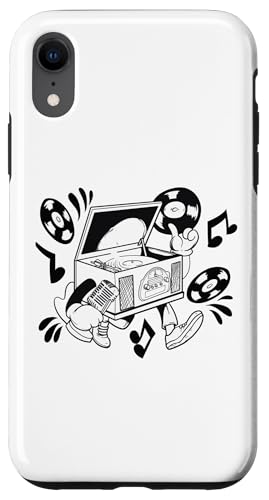 Retro Plattenspieler Cartoon Vibe Hülle für iPhone XR Retro Plattenspieler Cartoon Vibe Hülle für iPhone XR von Groove Line Illustration Co