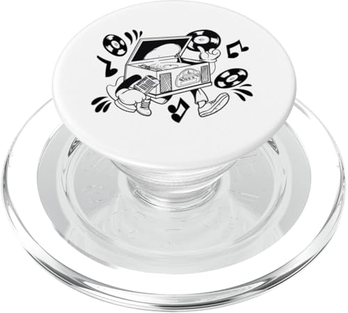 Retro Plattenspieler Cartoon Vibe PopSockets PopGrip für MagSafe Retro Plattenspieler Cartoon Vibe PopSockets PopGrip für MagSafe von Groove Line Illustration Co