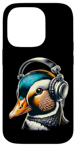 Coole Ente mit Kopfhörern | Bunte Musikliebhaber Tierkunst Hülle für iPhone 14 Pro Coole Ente mit Kopfhörern | Bunte Musikliebhaber Tierkunst Hülle für iPhone 14 Pro von Groovy Ente | Musik Vibes Geschenke