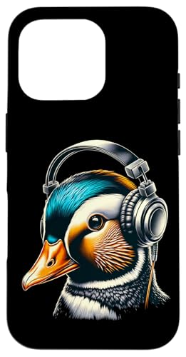 Coole Ente mit Kopfhörern | Bunte Musikliebhaber Tierkunst Hülle für iPhone 16 Pro Coole Ente mit Kopfhörern | Bunte Musikliebhaber Tierkunst Hülle für iPhone 16 Pro von Groovy Ente | Musik Vibes Geschenke