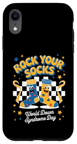Rock Your Socks Welttag zur Aufklärung über das Down-Syndrom für Damen und Kinder Hülle für iPhone XR von Groovy Rock Your Socks Down Syndrome Day Tees