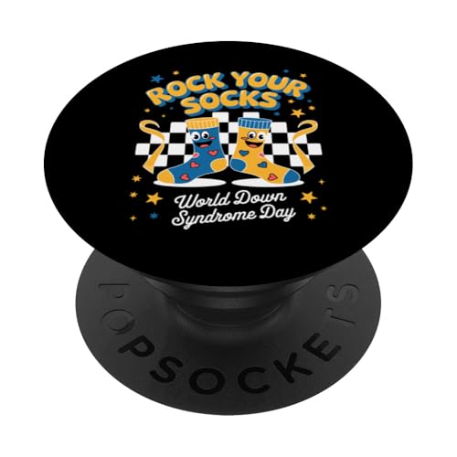 Rock Your Socks Welttag zur Aufklärung über das Down-Syndrom für Damen und Kinder PopSockets Klebender PopGrip Rock Your Socks Welttag zur Aufklärung über das Down-Syndrom für Damen und Kinder PopSockets Klebender PopGrip von Groovy Rock Your Socks Down Syndrome Day Tees