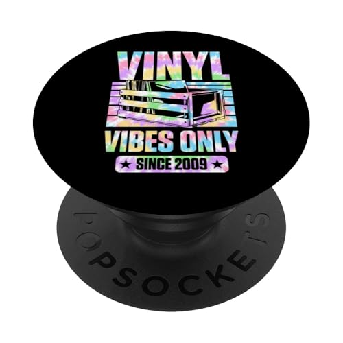 Geburtstag für Plattensammler Vinyl Vibes erst seit 2009 PopSockets Klebender PopGrip Geburtstag für Plattensammler Vinyl Vibes erst seit 2009 PopSockets Klebender PopGrip von Groovy Vinyl Record Themed Birthday Party Supply
