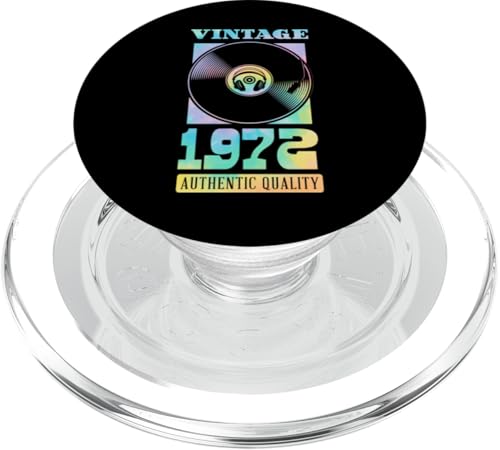 Vintage 1972 Geburtsjahr Authentische Vinyl-Schallplatte Geburtstag PopSockets PopGrip für MagSafe Vintage 1972 Geburtsjahr Authentische Vinyl-Schallplatte Geburtstag PopSockets PopGrip für MagSafe von Groovy Vinyl Record Themed Birthday Party Supply