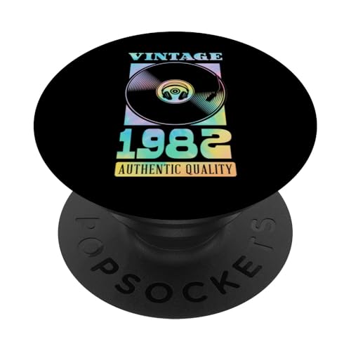 Vintage 1982 Geburtsjahr Authentische Vinyl-Schallplatte Geburtstag PopSockets Klebender PopGrip Vintage 1982 Geburtsjahr Authentische Vinyl-Schallplatte Geburtstag PopSockets Klebender PopGrip von Groovy Vinyl Record Themed Birthday Party Supply