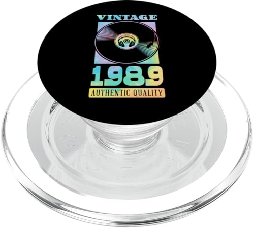Vintage 1989 Geburtsjahr Authentische Vinyl-Schallplatte Geburtstag PopSockets PopGrip für MagSafe Vintage 1989 Geburtsjahr Authentische Vinyl-Schallplatte Geburtstag PopSockets PopGrip für MagSafe von Groovy Vinyl Record Themed Birthday Party Supply