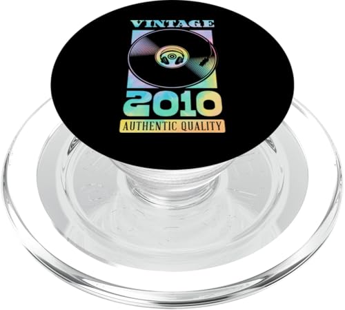 Vintage 2010 Geburtsjahr authentische Vinyl-Schallplatte Geburtstag PopSockets PopGrip für MagSafe von Groovy Vinyl Record Themed Birthday Party Supply