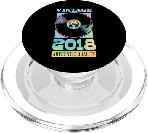Vintage 2018 Geburtsjahr authentische Vinyl-Schallplatte Geburtstag PopSockets PopGrip für MagSafe von Groovy Vinyl Record Themed Birthday Party Supply
