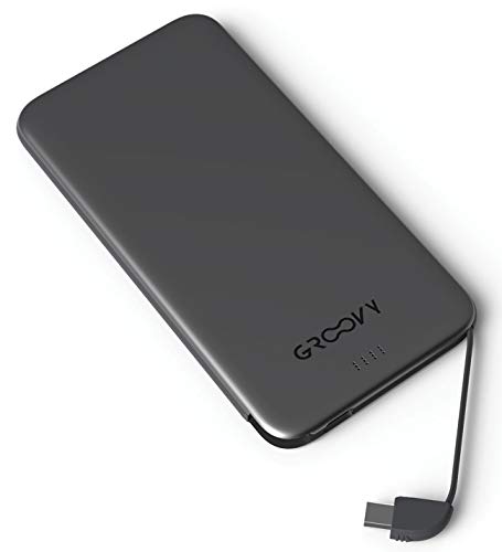 GROOVY Powerbank Modell Android mit Micro-USB-Kabel und Adapter Typ C, 4000 mAh von Groovy