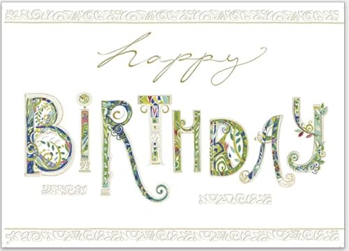 GrosseJewels Elegante goldene Karte Happy Birthday mit Umschlag, einmaliges und hochwertiges Design - original von Turnowsky (est. 1940). Zum Geburtstag von GrosseJewels