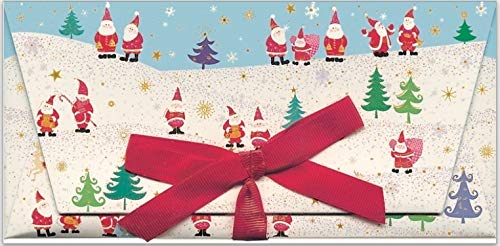 GrosseJewels Turnowsky Weihnachtskarte 3D-Reliefdruck mit Tannenbaum, Schlitten u.v.m. für Familie, Kunden, Mitarbeiter mit Umschlag zum Verschicken (Gutschein-Kuvert) von GrosseJewels