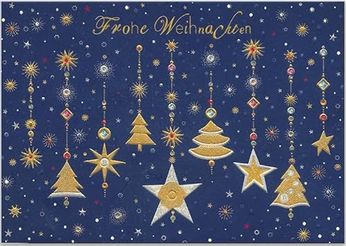 GrosseJewels Weihnachtskarte mit 24 Türchen, ein schöner Gruß für die Adventszeit, original von Turnowsky (Goldene Girlande) von GrosseJewels