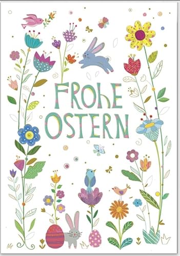 Oster-Karte: Wunderschöne Relief-Karte, hochwertig, farbenfroh als Gruß zu Ostern mit Umschlag (Blumen) von GrosseJewels
