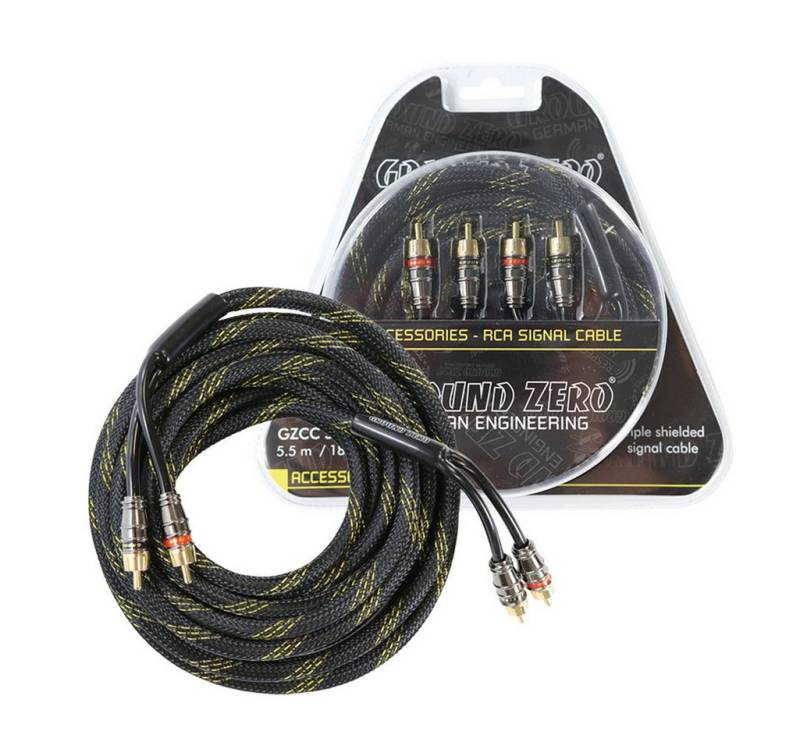 Ground Zero GZCC 1.0X-TP, 1.0 m High-Quality Cinchkabel mit Metallsteckern Audio-Kabel von Ground Zero