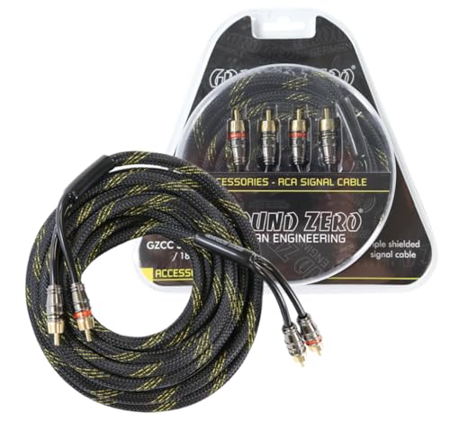 Ground Zero GZCC 2.0X-TP Cinchkabel – 2-Kanal RCA Kabel, 2 Meter, dreifach geschirmt, Twisted Pair Technik, vergoldete Stecker von Ground Zero