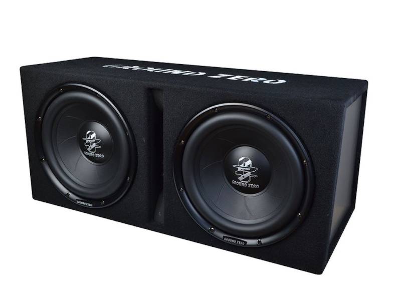 Ground Zero GZIB 2.30BR ACT 2x30cm Bassreflex Gehäusesubwoofer aktiv inkl Endstufe Auto-Subwoofer (max.: W 30 cm) von Ground Zero