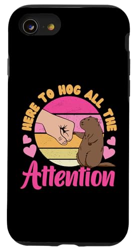 Groundhog: Hier to Hog All The Attention Hülle für iPhone SE (2020) / 7 / 8 von Groundhog Day Designs For Kids