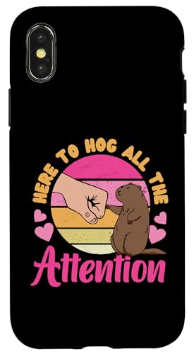 Groundhog: Hier to Hog All The Attention Hülle für iPhone X/XS Groundhog: Hier to Hog All The Attention Hülle für iPhone X/XS von Groundhog Day Designs For Kids
